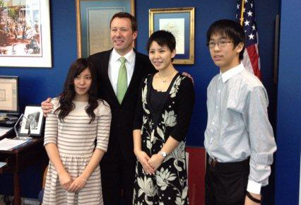 Japanese Students with Mayor Bemis